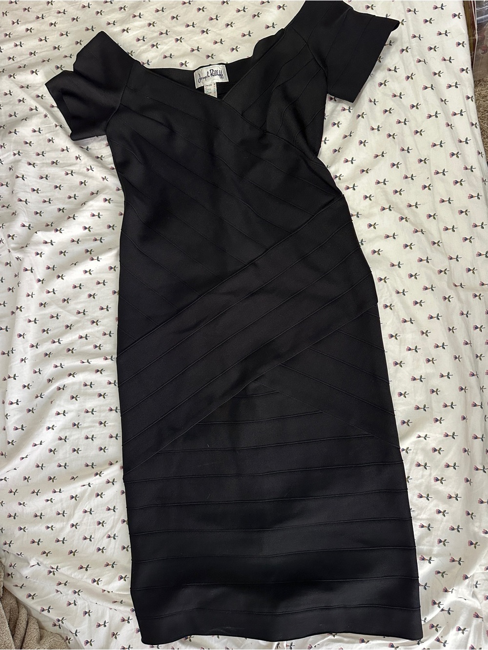 Vintage Joseph Ribkoff Black Bandage Sheath Dress